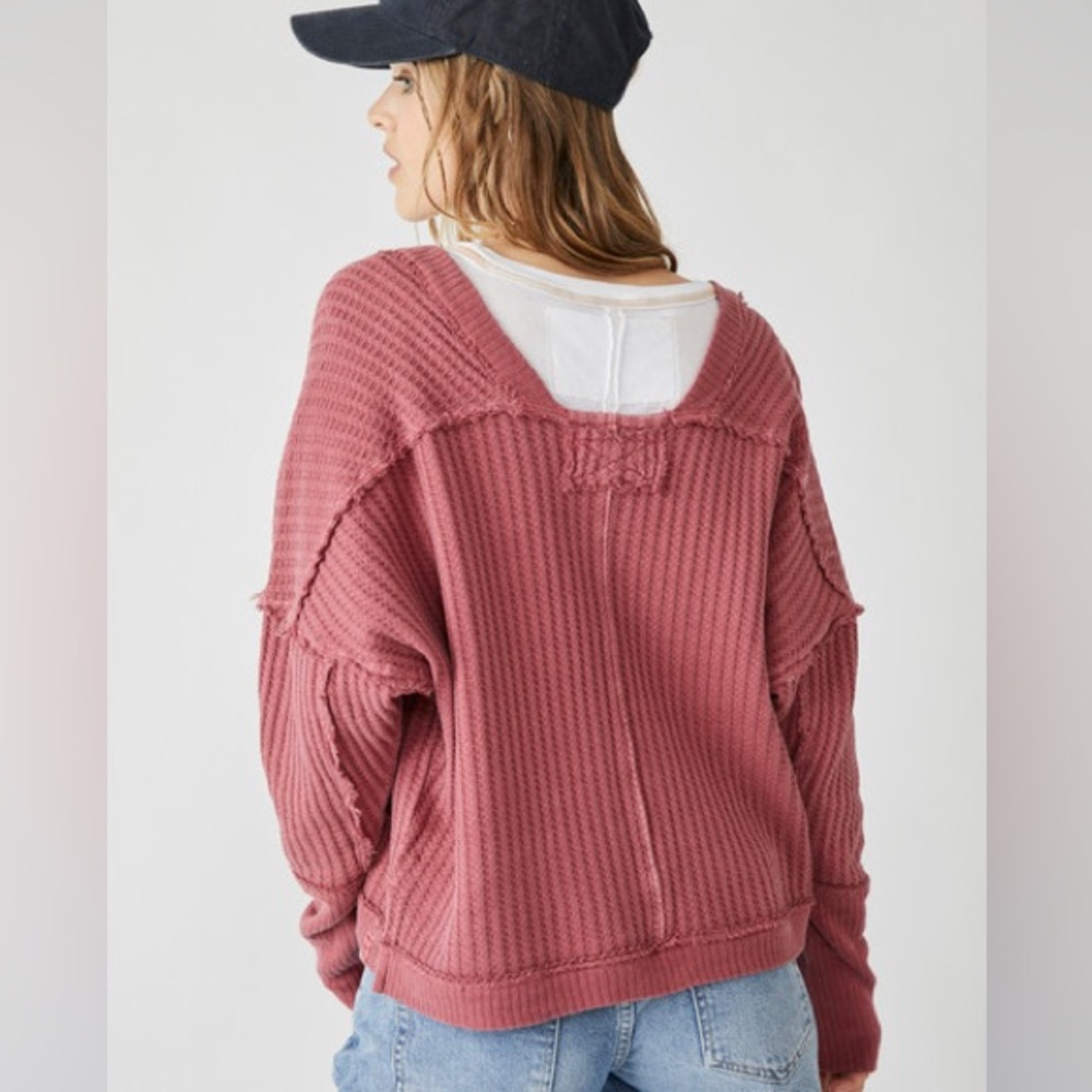 Free People We the Free New Magic Thermal‎ Cowboy Size Small Rose - Picture 2 of 9